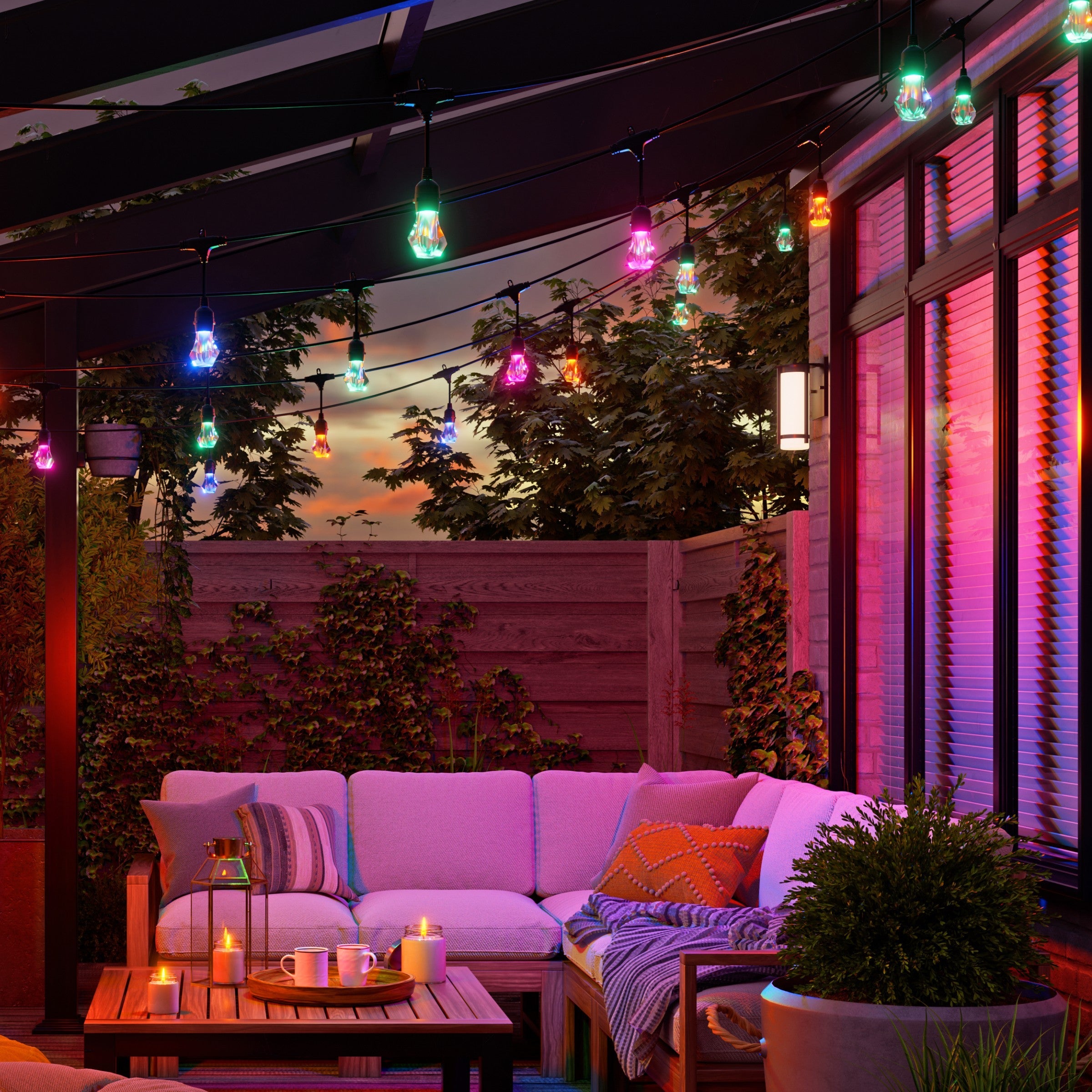 Matter Smart Multicolor Outdoor String Lights Smarter Kit 98ft (30m)